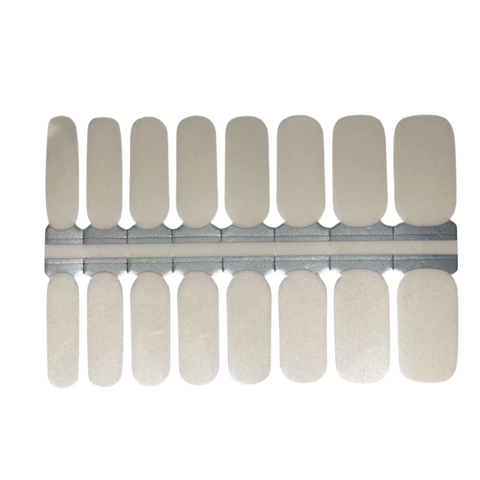 Semi-cured gel nail wraps in solid cream-beige with a subtle shimmer finish