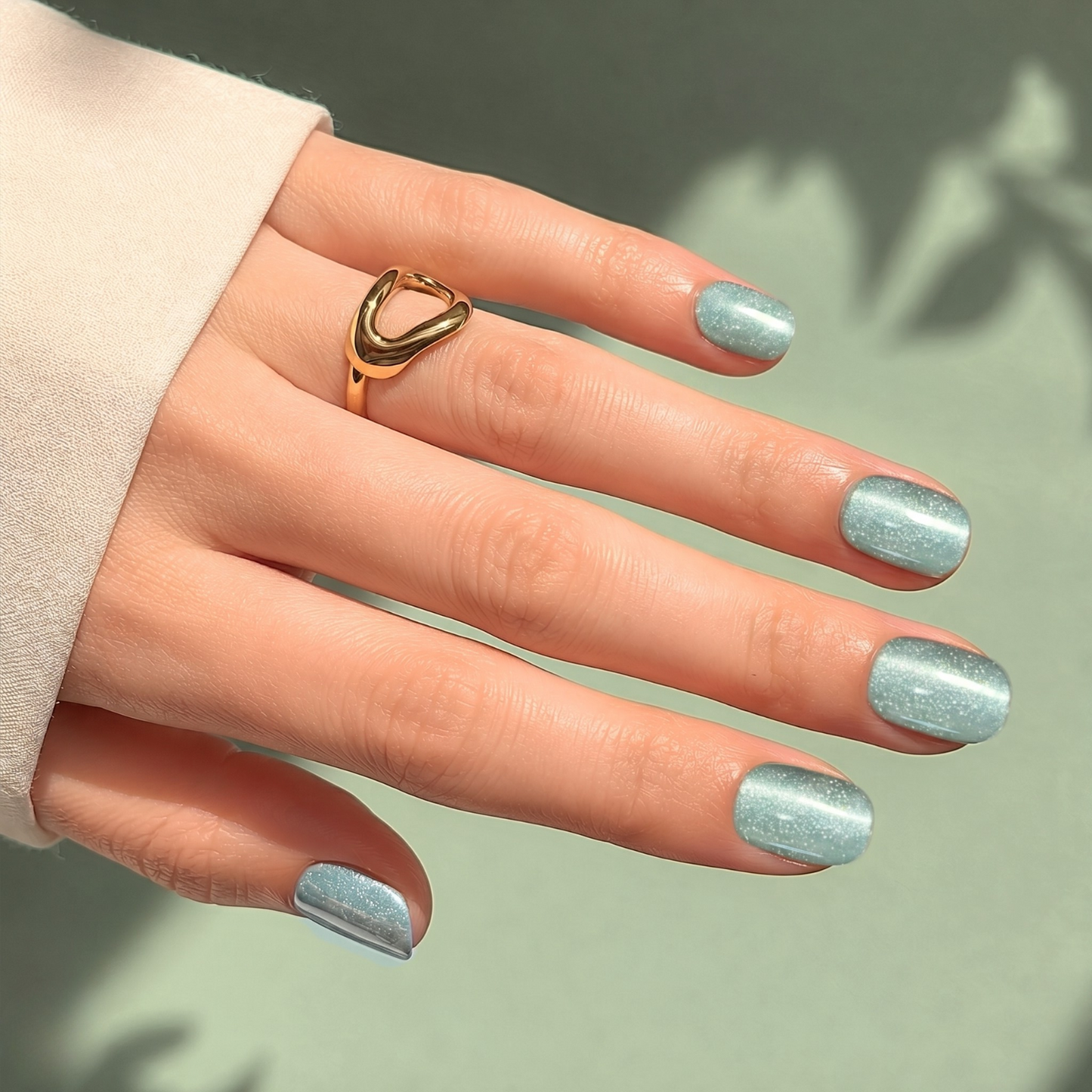Hazy Days (Cat's Eye) - Soft Gel Press Ons (Extra Short Natural)