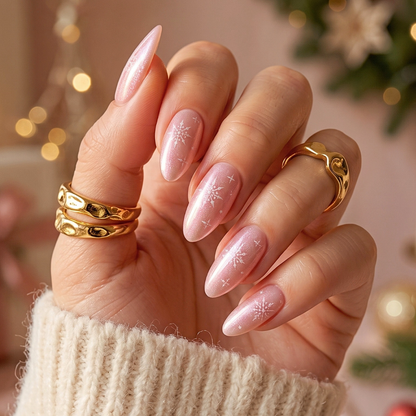 Winter Luxe - Soft Gel Press Ons (Short Almond)