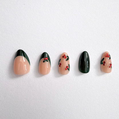 Nail The Halls- Soft Gel Press Ons (Short Almond)