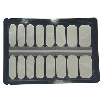 Clear translucent nail wraps sheet with swirl patterns non-UV application strips