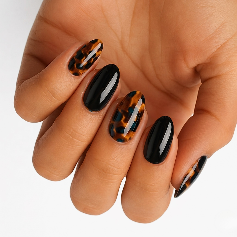Tortoiseshell Noir - Holy Classics (Non-UV Nail Wraps)