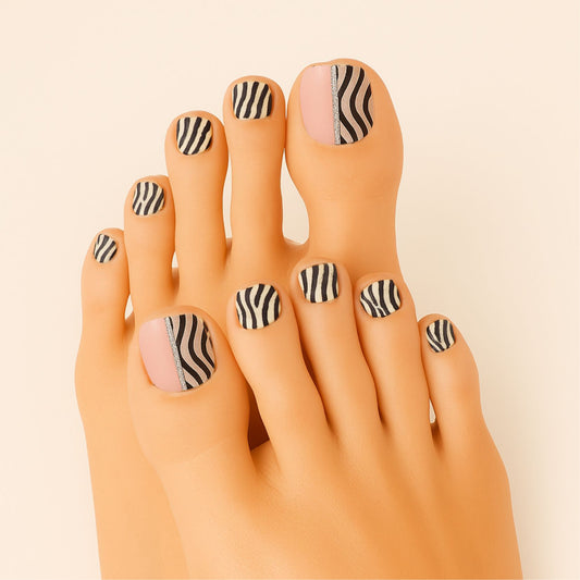 Pink Zebra - Gel Pedi Wraps
