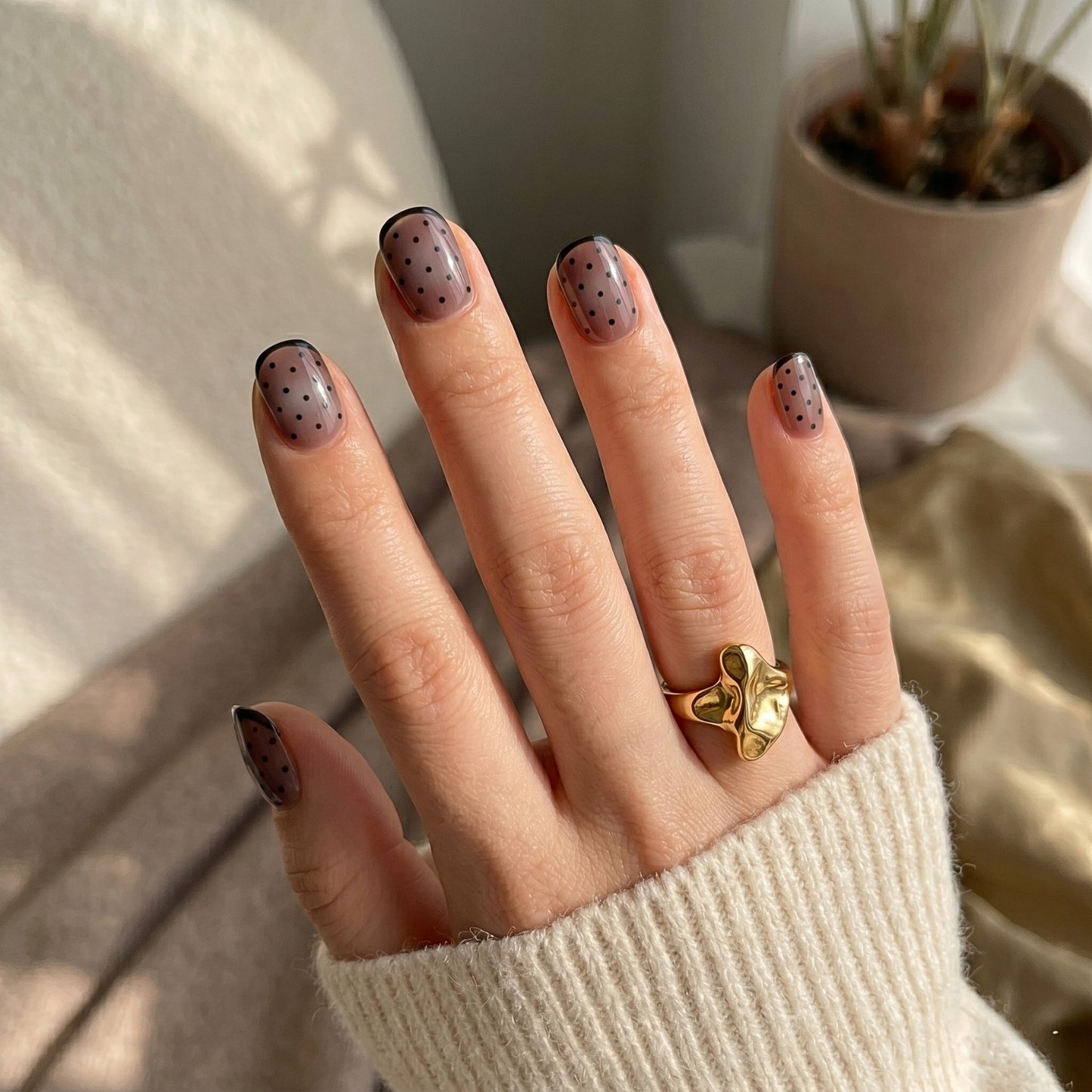 Micro Dot - Soft Gel Press Ons (Extra Short Natural)