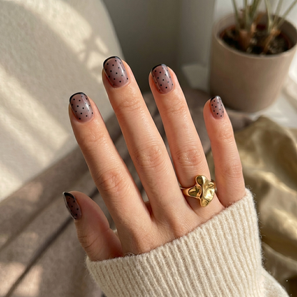 Micro Dot - Soft Gel Press Ons (Extra Short Natural)