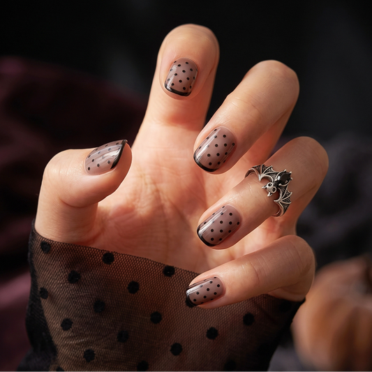 Micro Dot - Soft Gel Press Ons (Extra Short Natural)