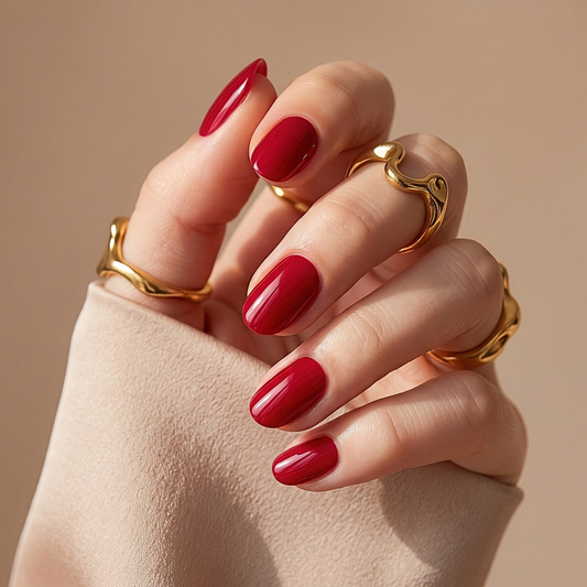 Red Hot Affair - Soft Gel Press Ons (Short Oval)