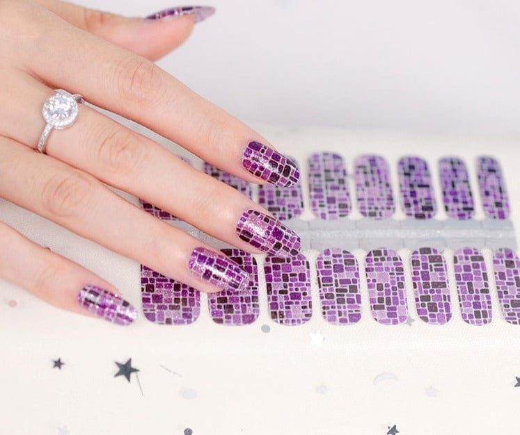 Purple Mosaic (Glitter) - Holy Classics (Non-UV Nail Wraps)