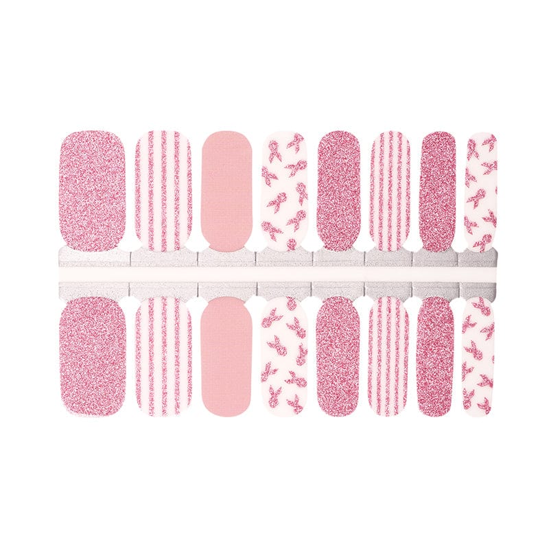 Pink Ribbon - Light Pink (Glitter) - Holy Classics (Non-UV Nail Wraps)