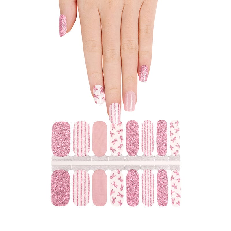 Pink Ribbon - Light Pink (Glitter) - Holy Classics (Non-UV Nail Wraps)