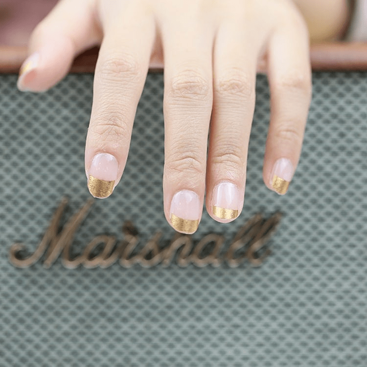 Gold Leaf French Mani (Part Transparent)- Holy Classics (Non-UV Nail Wraps)