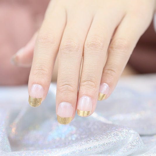 Gold Leaf French Mani (Part Transparent)- Holy Classics (Non-UV Nail Wraps)