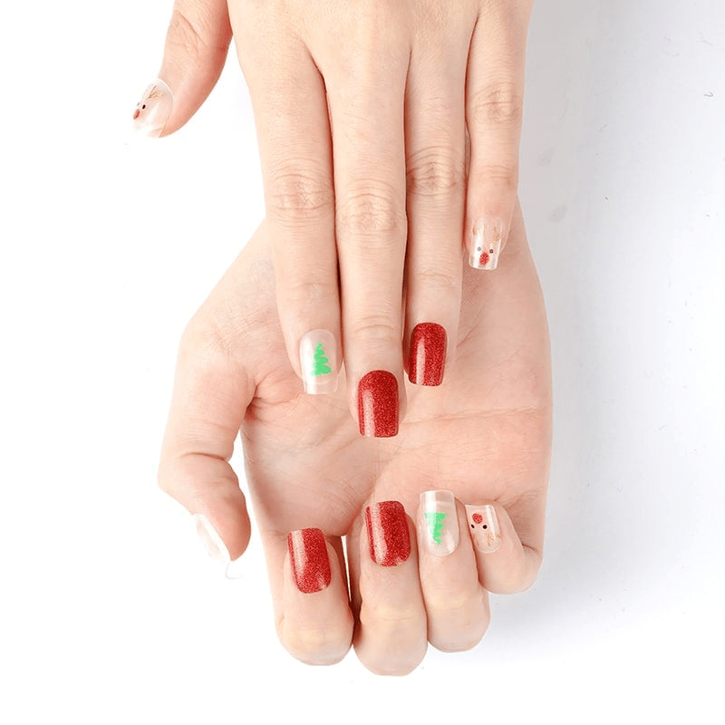 Red Nosed Reindeer (Transparent) - Holy Classics (Non-UV Nail Wraps)