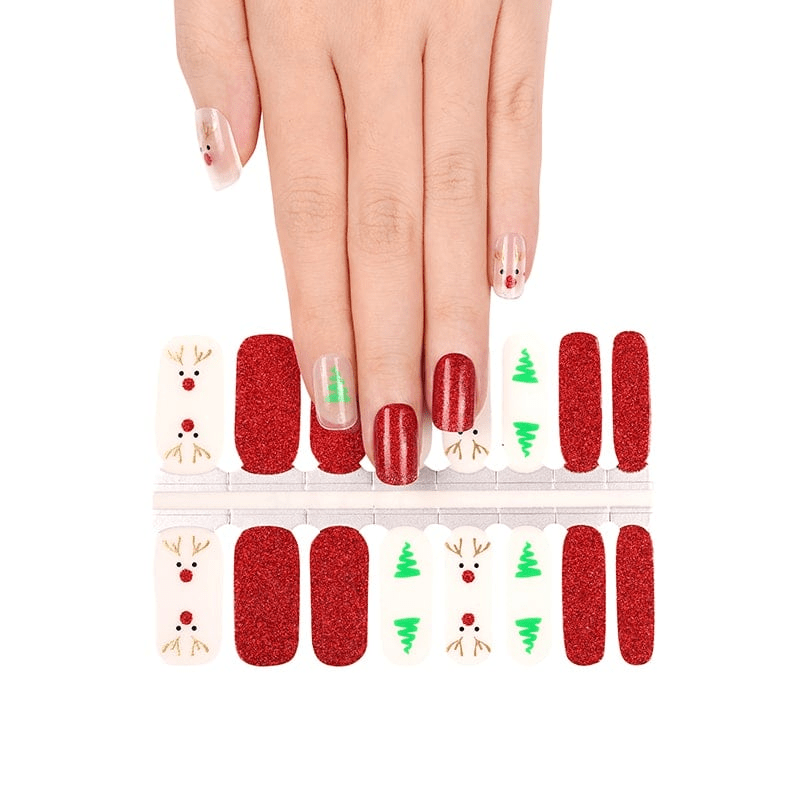 Red Nosed Reindeer (Transparent) - Holy Classics (Non-UV Nail Wraps)