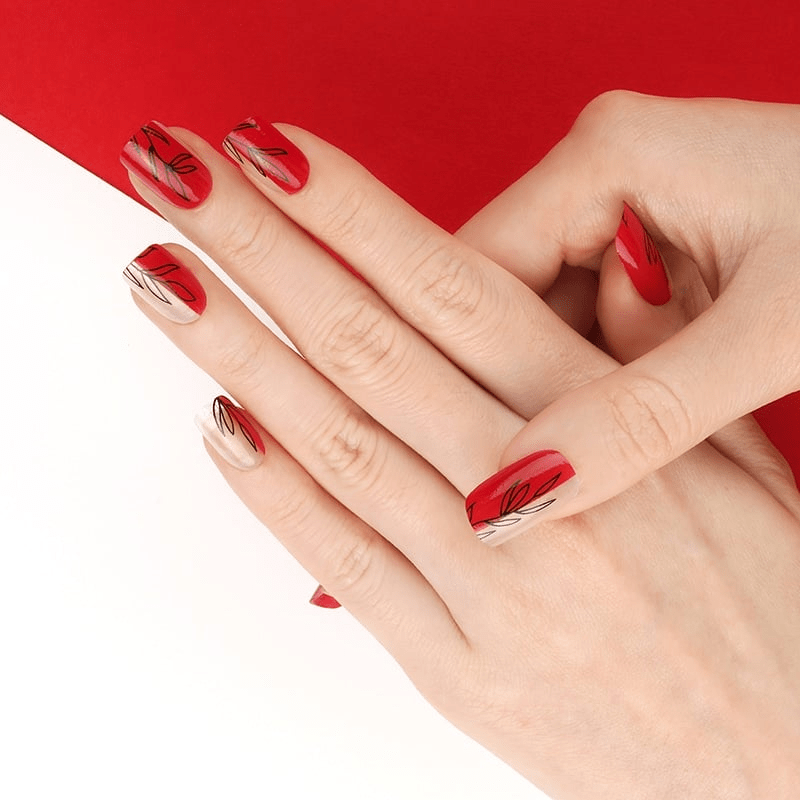 Red Fern (Transparent) - Holy Classics (Non-UV Nail Wraps)