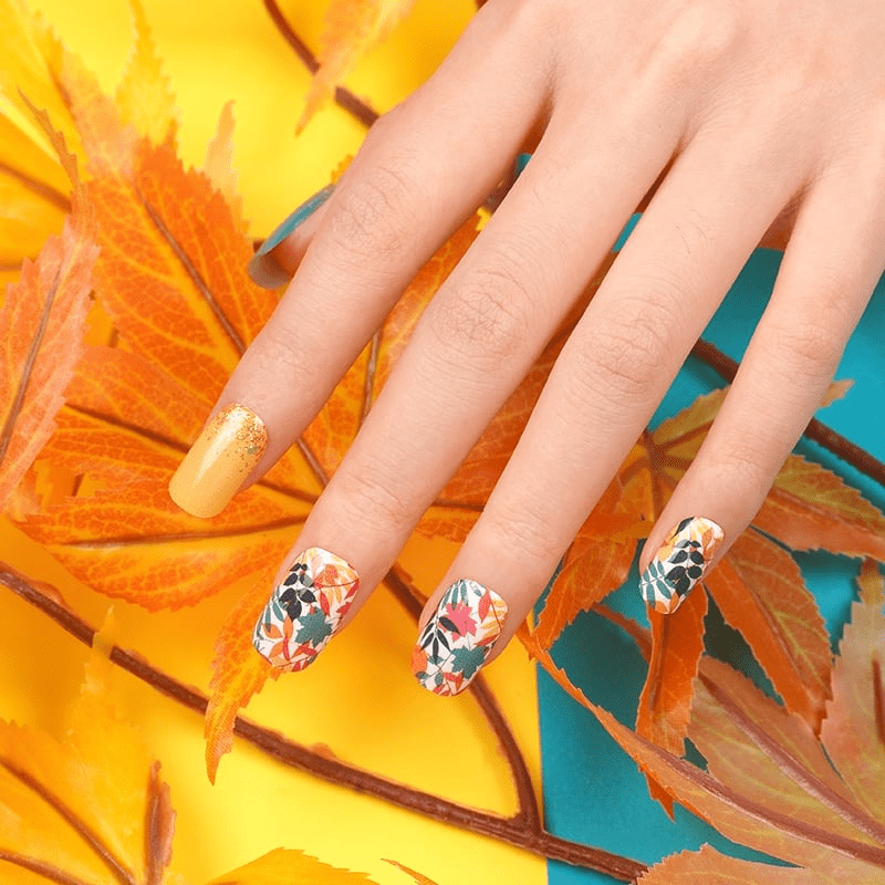 Tropical Leaves (Glitter) - Holy Classics (Non-UV Nail Wraps)