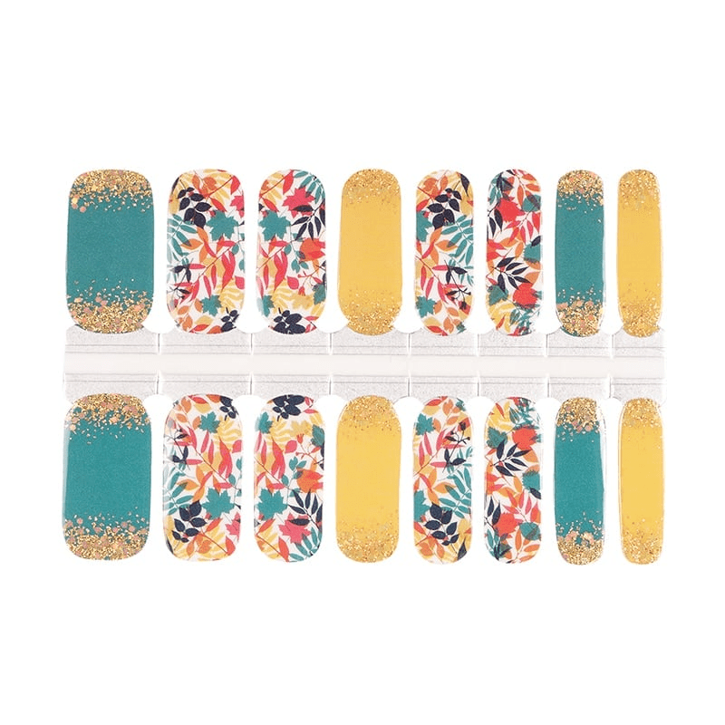 Tropical Leaves (Glitter) - Holy Classics (Non-UV Nail Wraps)