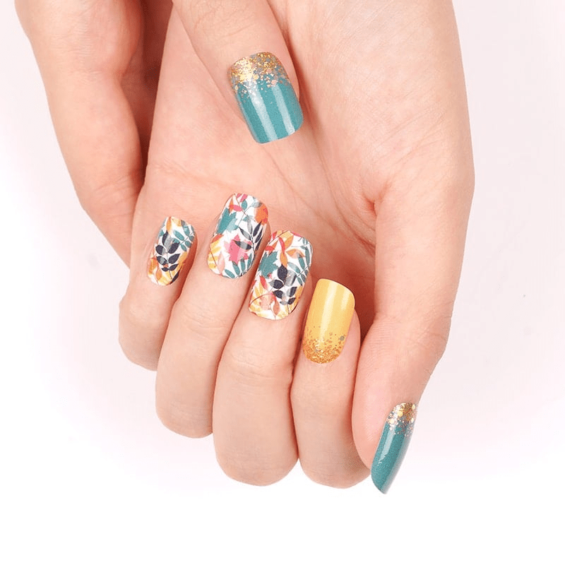 Tropical Leaves (Glitter) - Holy Classics (Non-UV Nail Wraps)