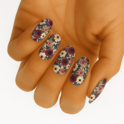 Holy Grail Nail Non-UV Nail Wraps Flower Arrangement - Wide Fit Wrap (22 Piece)