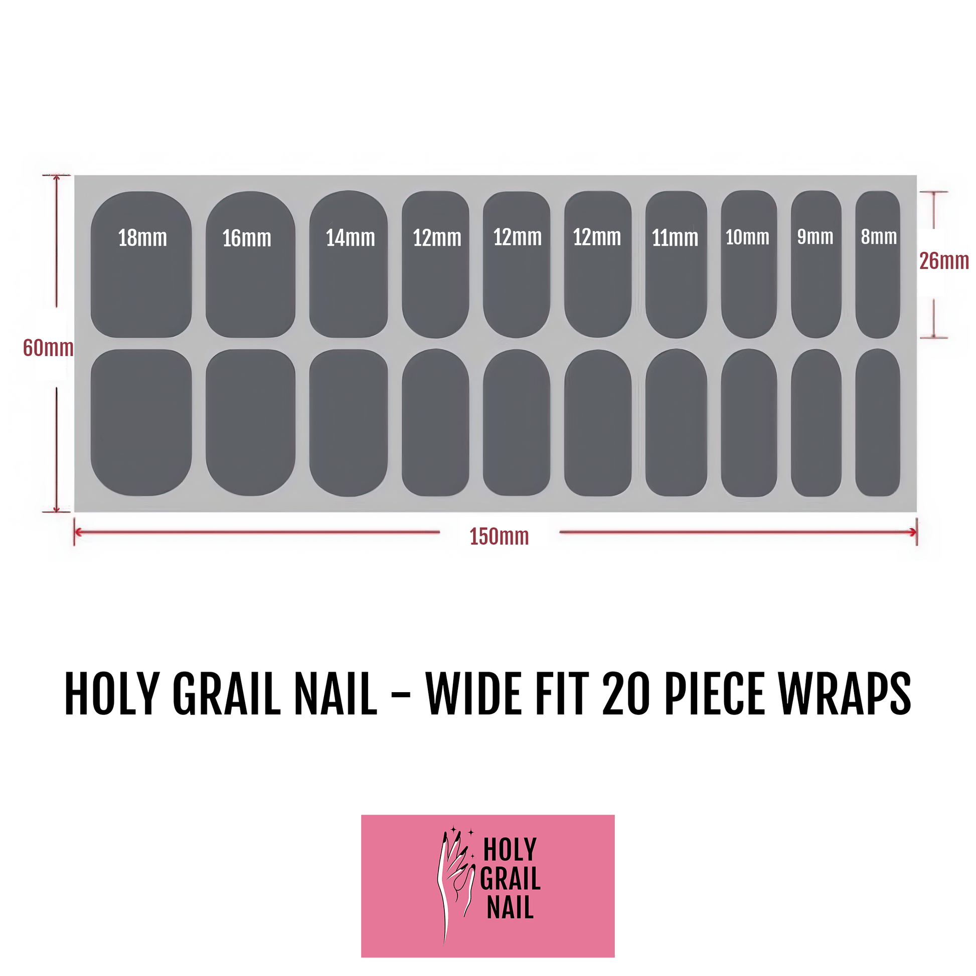 Holy Grail Nail Non-UV Nail Wraps Garden Path - Wide Fit Wrap (20 Piece)