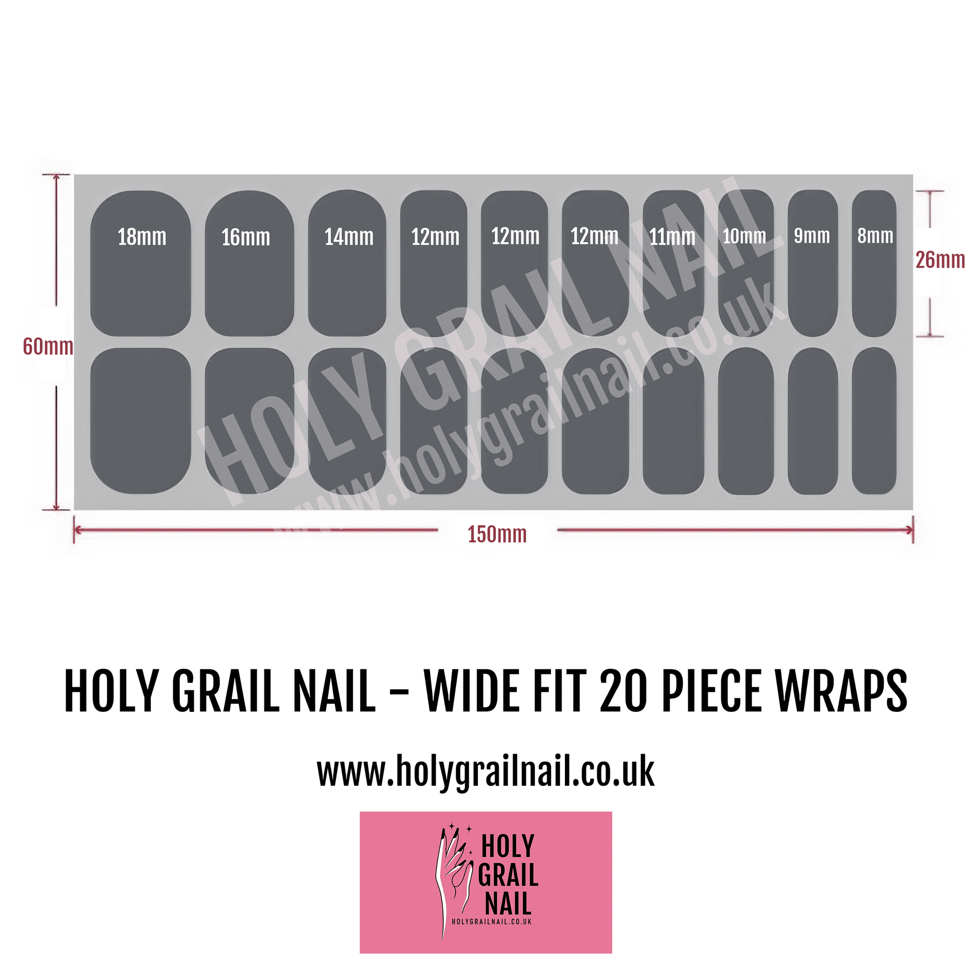 Holy Grail Nail Non-UV Nail Wraps Magnetism - Wide Fit Wrap (20 Piece)