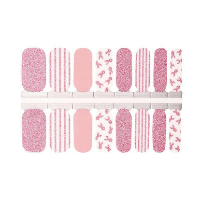 Holy Grail Nail Non-UV Nail Wraps Pink Ribbon - Light Pink (Glitter) - Holy Classics (Non-UV Nail Wraps)