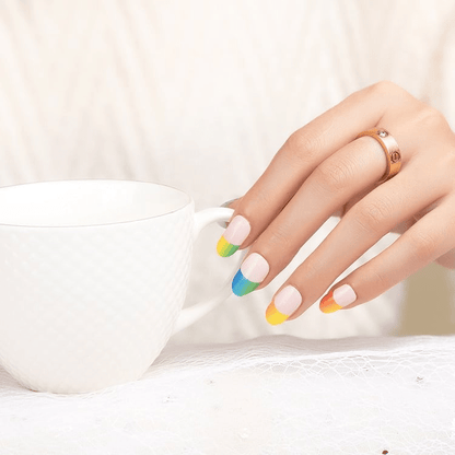 Holy Grail Nail Non-UV Nail Wraps Rainbow French Mani (Part Transparent)- Holy Classics (Non-UV Nail Wraps)