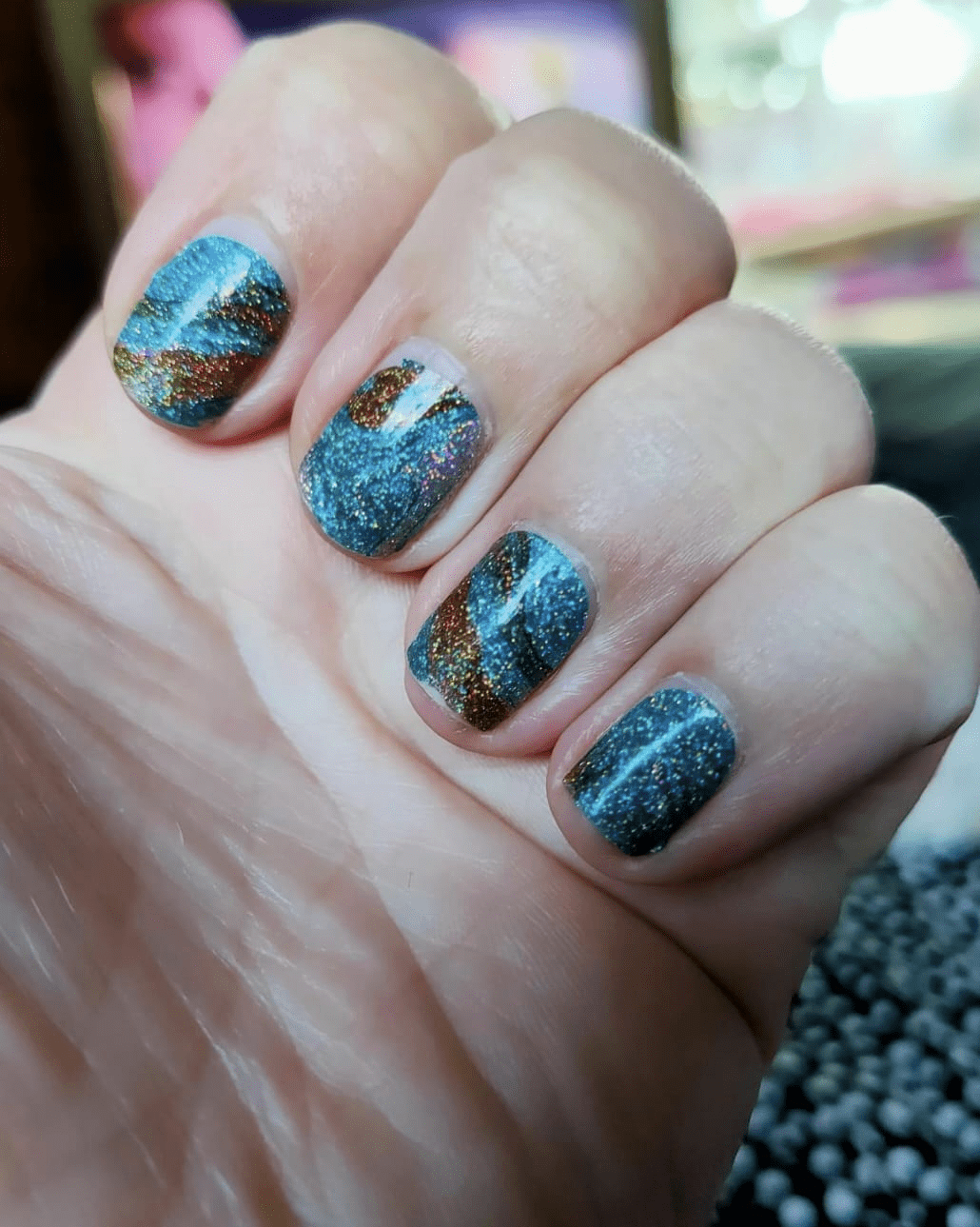 Holy Grail Nail Non-UV Nail Wraps Stormy Sea (Glitter) - Holy Classics (Non-UV Nail Wraps)