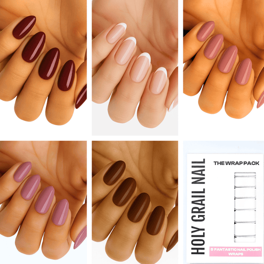 Holy Grail Nail Non-UV Nail Wraps The Caramel Nudes Pack