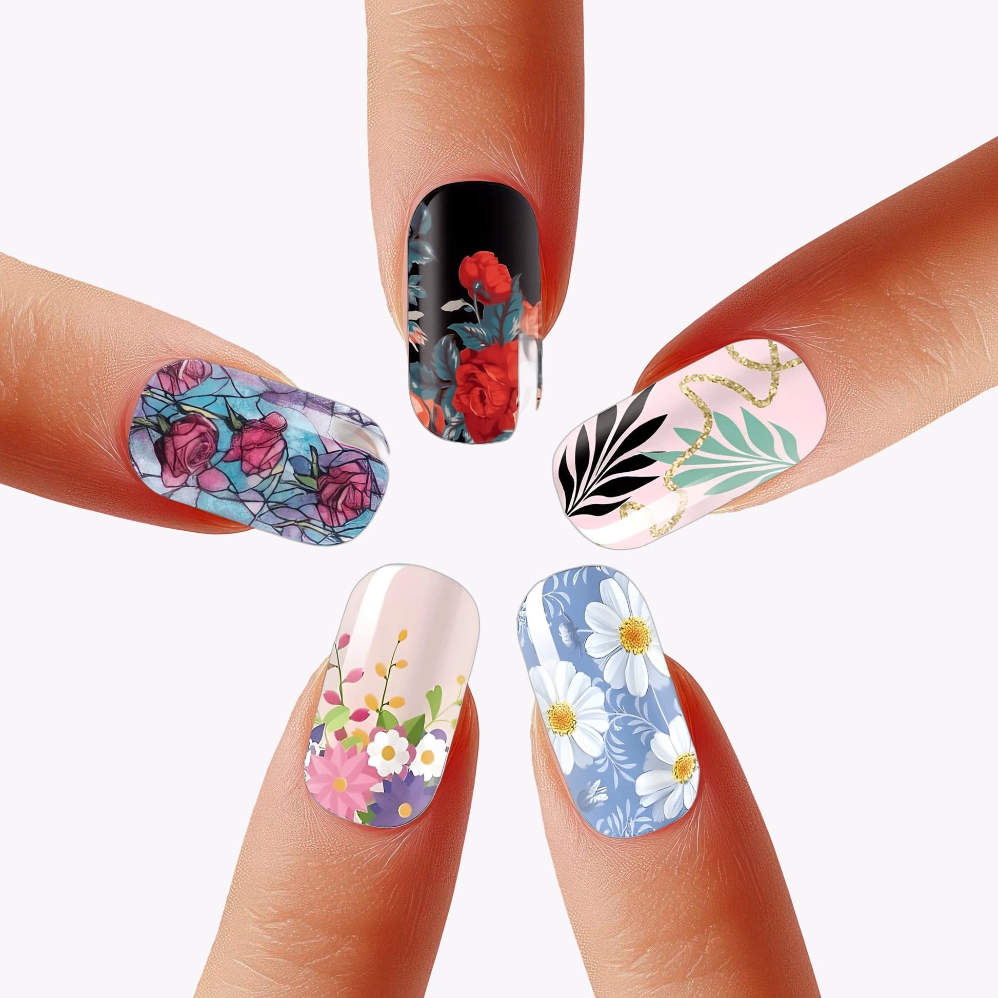 Holy Grail Nail Non-UV Nail Wraps The Flora Pack