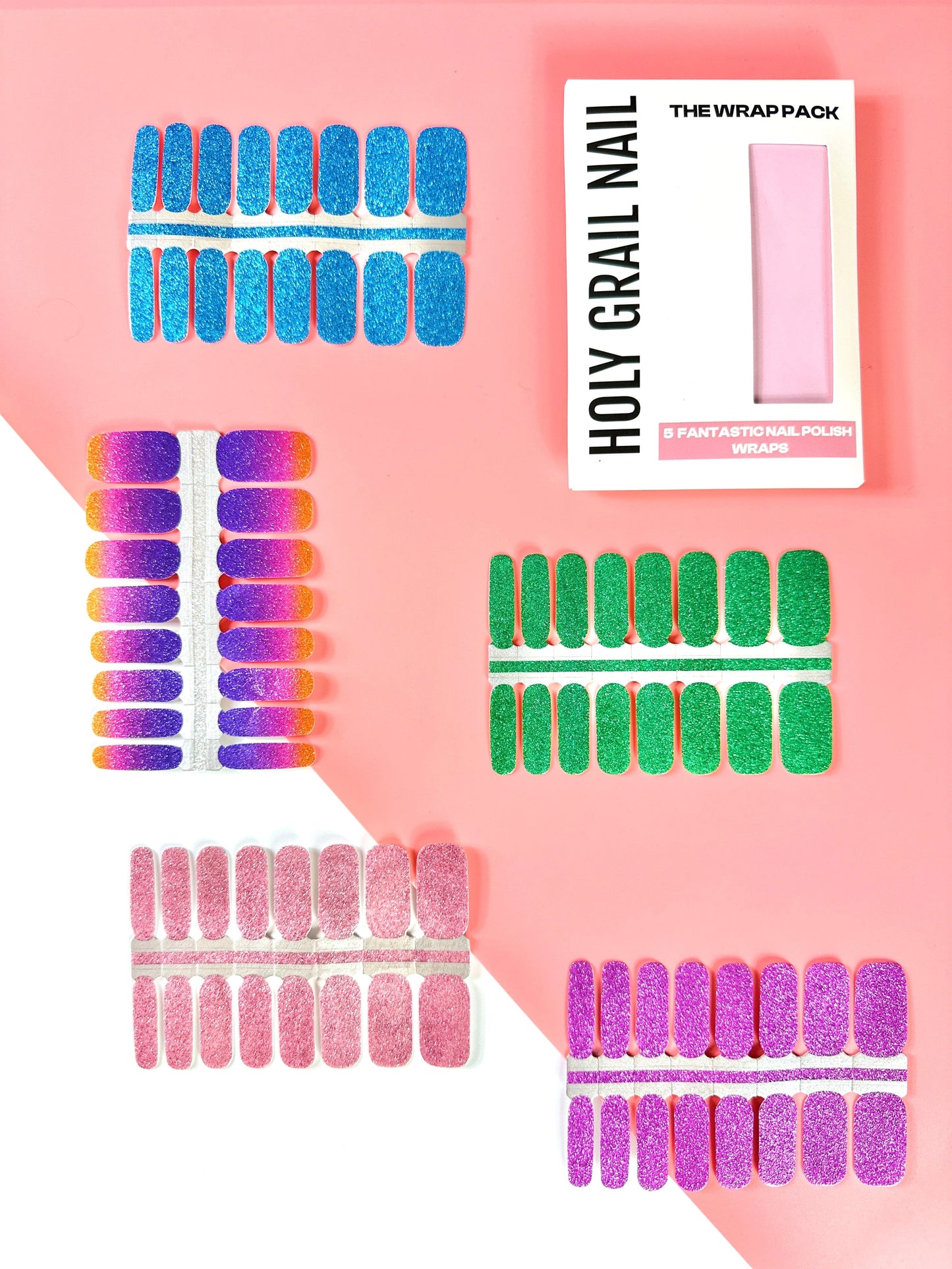 Holy Grail Nail Non-UV Nail Wraps The Glitterati Pack