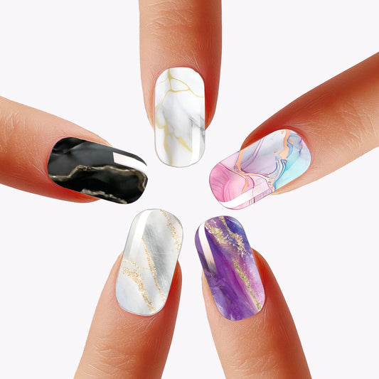 Holy Grail Nail Non-UV Nail Wraps The Marble Pack