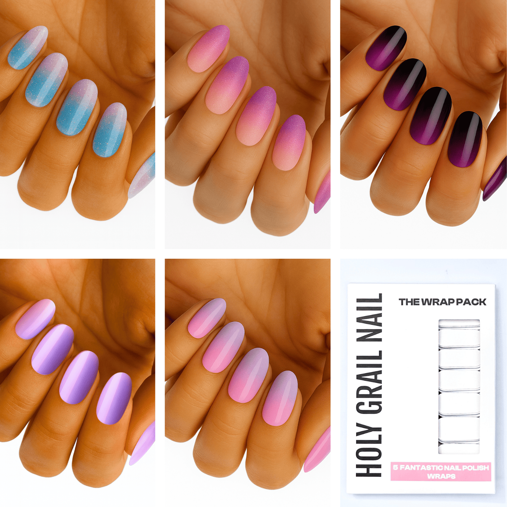 Holy Grail Nail Non-UV Nail Wraps The Ombre Pack