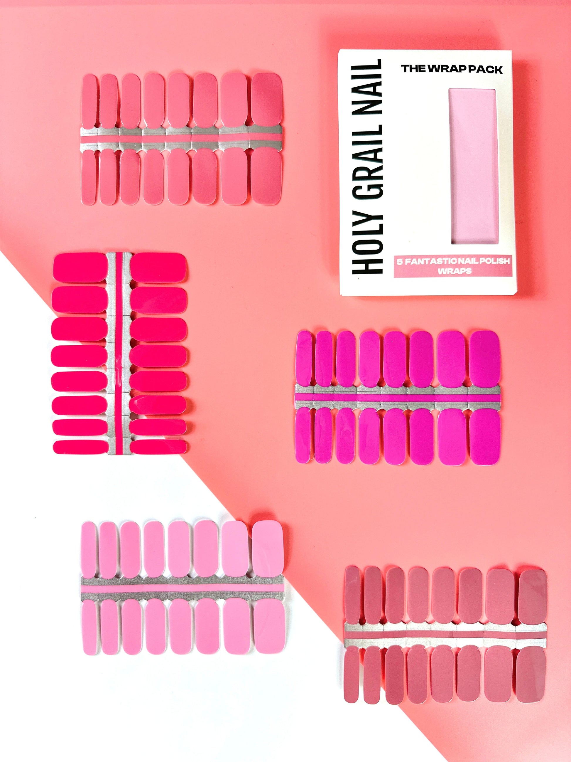 Holy Grail Nail Non-UV Nail Wraps The Pink Pack