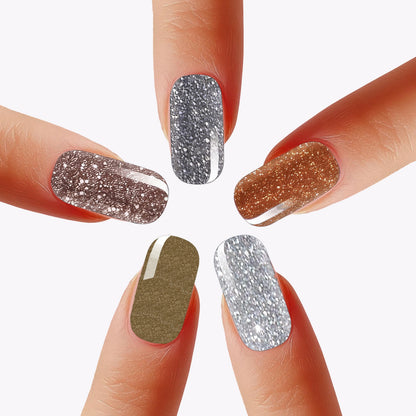 Holy Grail Nail Non-UV Nail Wraps The Precious Metal Pack