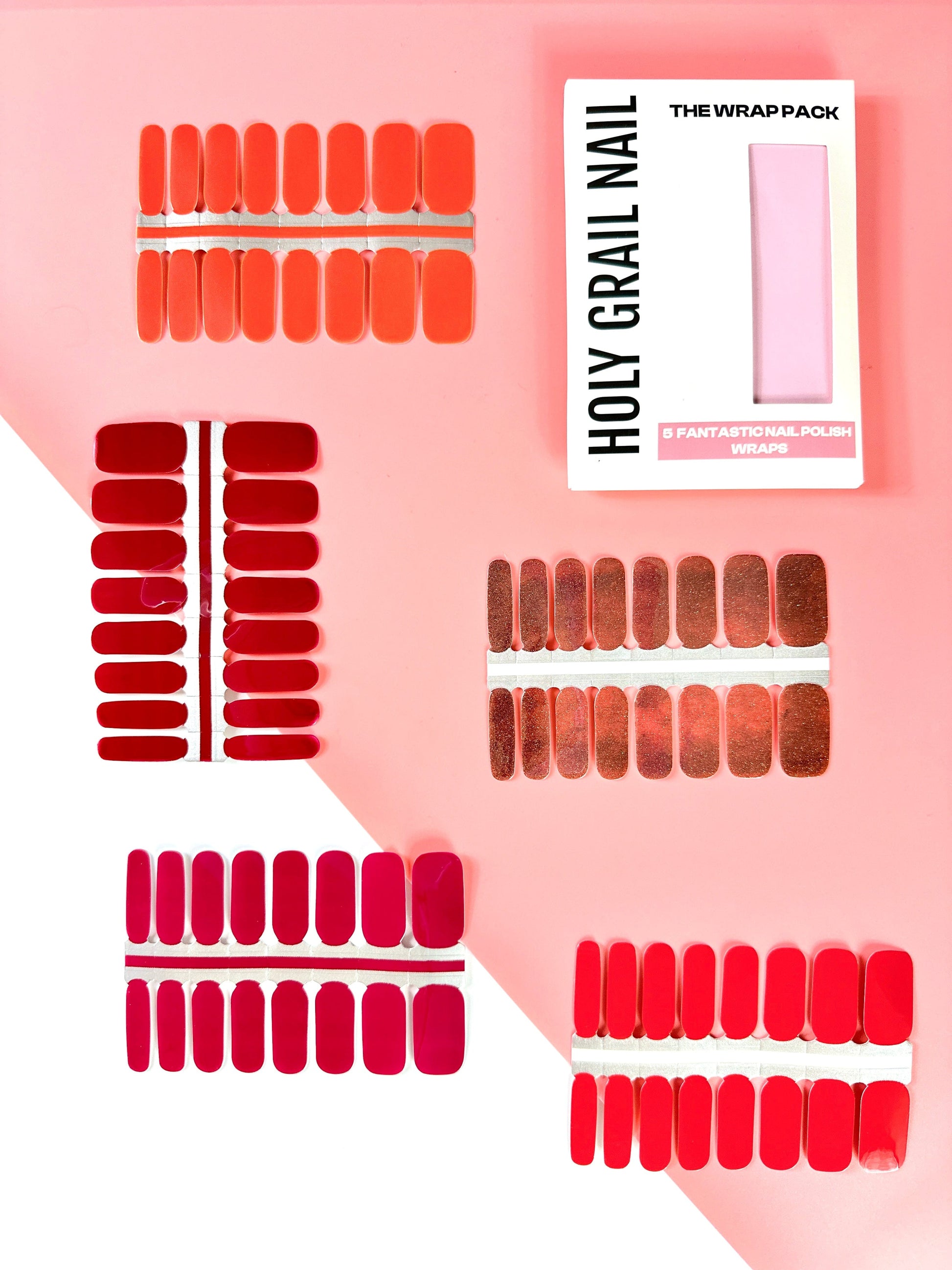 Holy Grail Nail Non-UV Nail Wraps The Red Pack