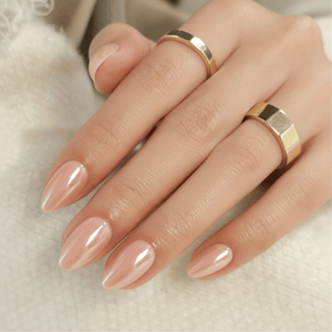 Holy Grail Nail press on Champagne (Glazed) - Soft Gel Press Ons (Short Almond)