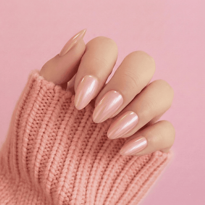 Holy Grail Nail press on Glow Like You Mean It (Glazed)- Soft Gel Press Ons (Short Almond)