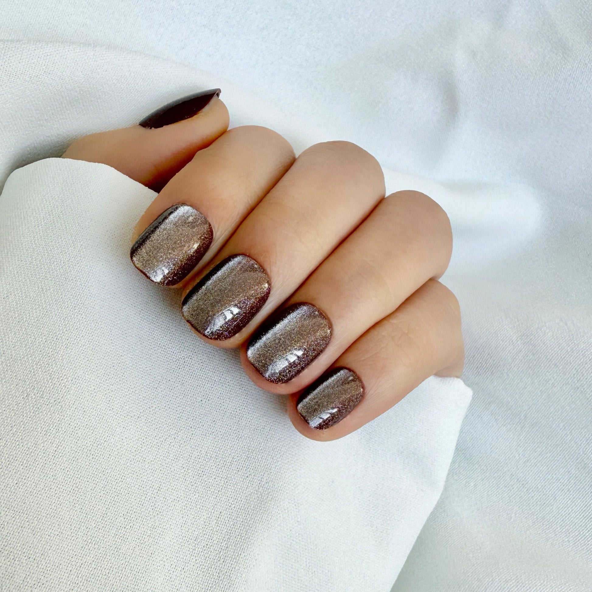 Holy Grail Nail press on High Voltage (Cat's Eye) Soft Gel Press Ons (Extra Short Natural)