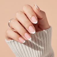 Oval French Mani  - Soft Gel Press Ons (Short Oval)