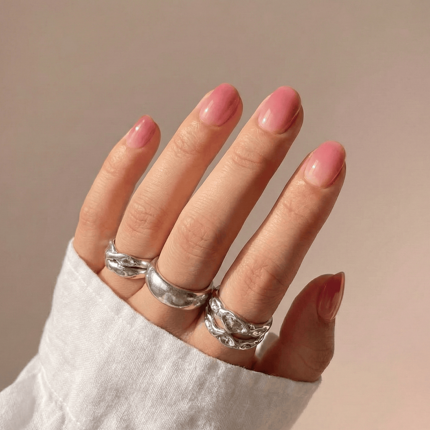 Holy Grail Nail press on Pink Jelly - Soft Gel Press Ons (Extra Short Natural)