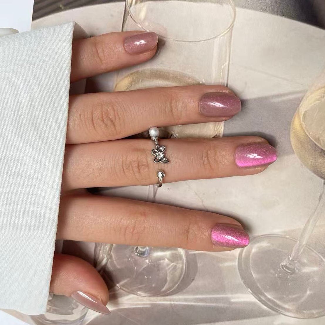 Holy Grail Nail press on Running the Show (Cat's Eye) -  Soft Gel Press Ons (Short Oval)