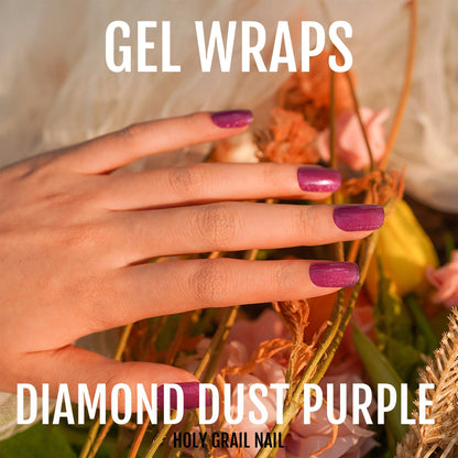 Holy Grail Nail Semi-Cured Gels Diamond Dust Purple - Gels, Grape Glitz Gels, Holy Gels, Periwinkle Glitter Gel, Hello Nails