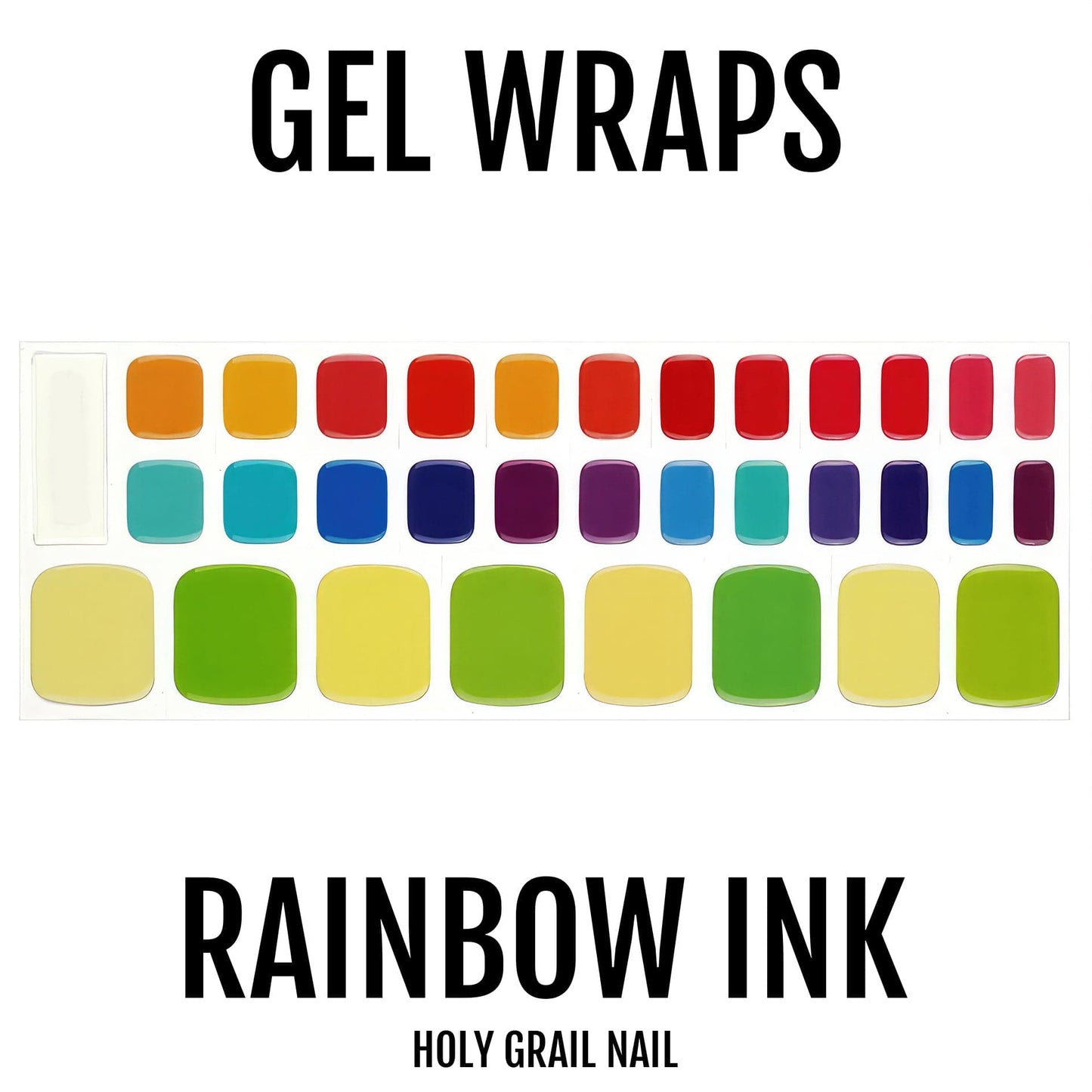 Holy Grail Nail Semi-Cured Gels Rainbow Ink - Gel Pedi Wraps