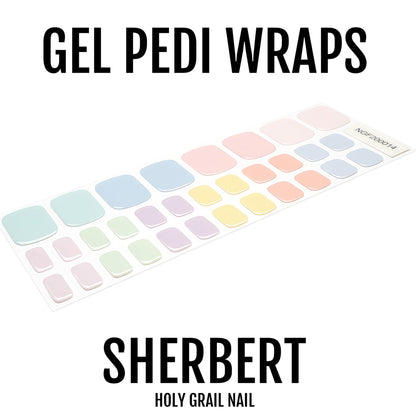 Holy Grail Nail Semi-Cured Gels Sherbert - Gel Pedi Wraps, Pastel Toes Gels, Holy Gels