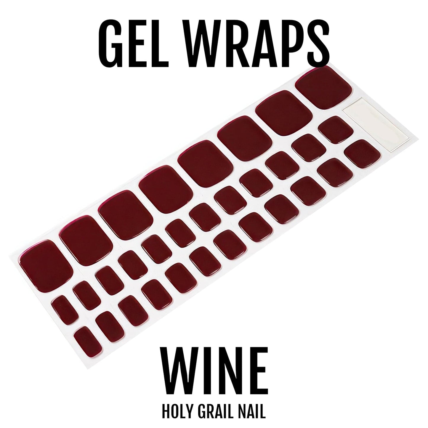 HOLY GRAIL NAIL Semi-Cured Gels Wine - Gel Pedi Wraps