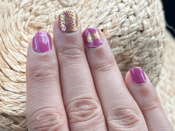 Golden Flowers (Part Transparent)- Holy Classics (Non-UV Nail Wraps)